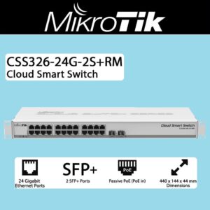 MikroTik CSS326-24G-2S+RM: Potencia Gigabit y Conectividad de Fibra 10G