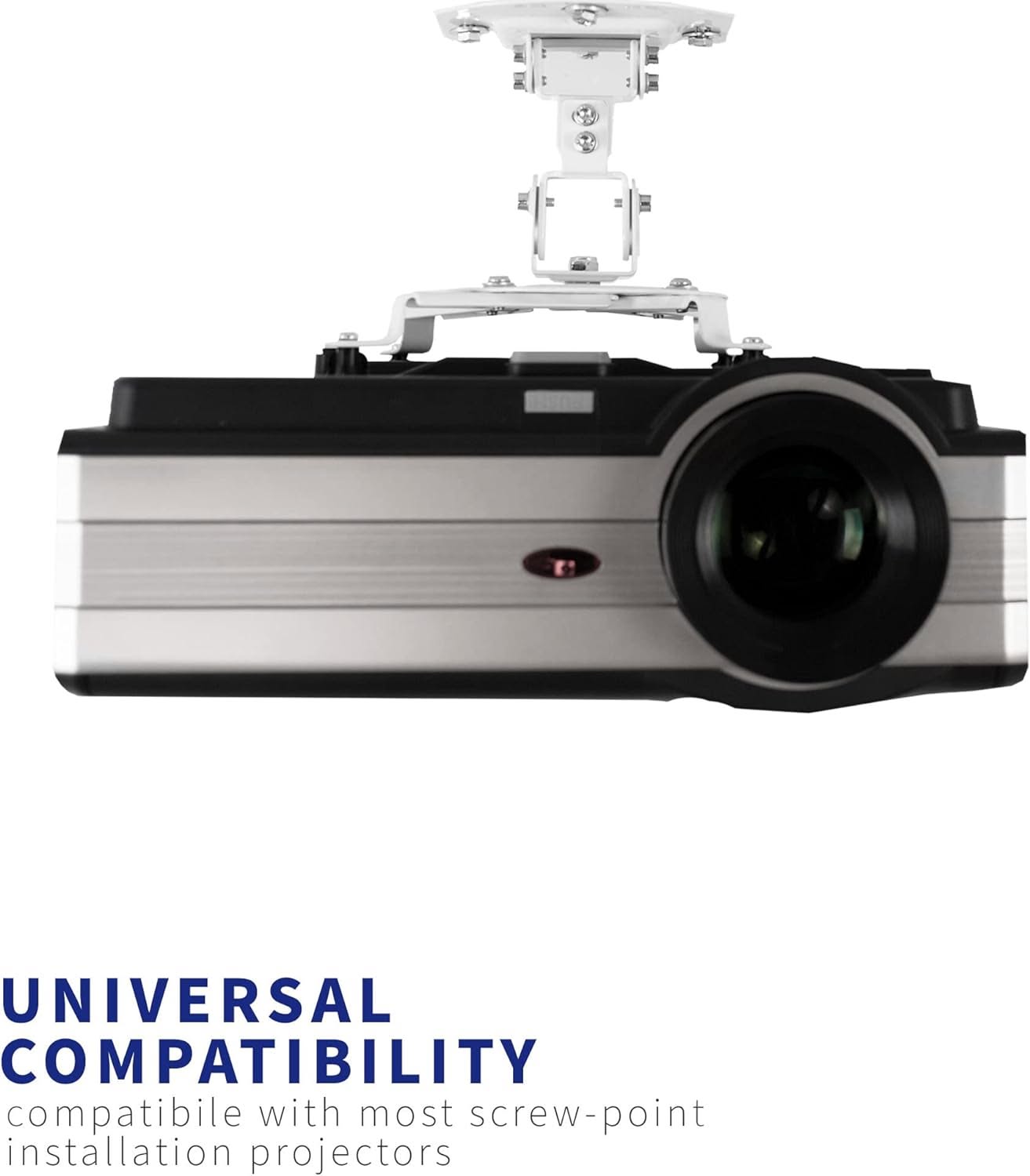 Soporte de proyector de techo ajustable universal para proyectores regulares y mini con brazos extensibles, blanco - Image 4