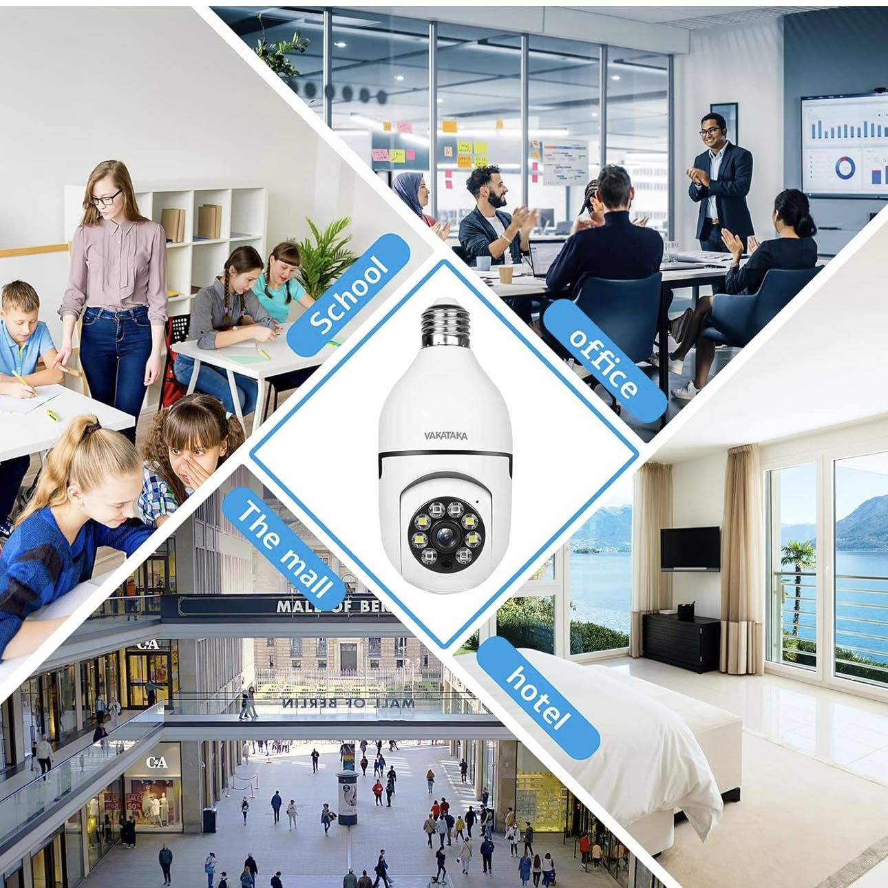 Cámara de seguridad con bombilla para exteriores, 2.4G WiFi Cámaras de seguridad 1080P, cámara de - Image 8