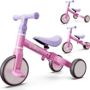 Bicicleta de equilibrio rosa para niños pequeños